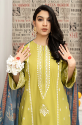 Urge - Winter 3PC Dhanak Embroidered Suit - SU0023
